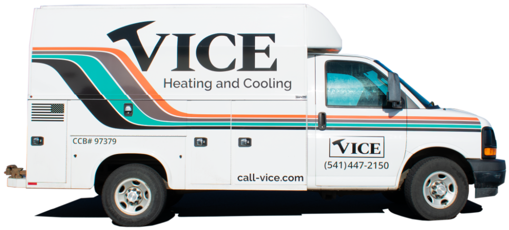 bend and redmond vice heating and cooling service van with logo